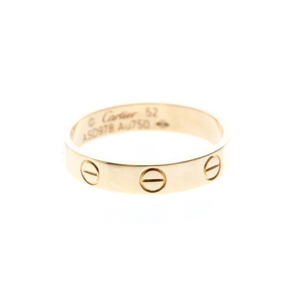 Cartier Mini Love Ring Pink Gold (18K) Fashion No Stone Band Ring Pink Gold
